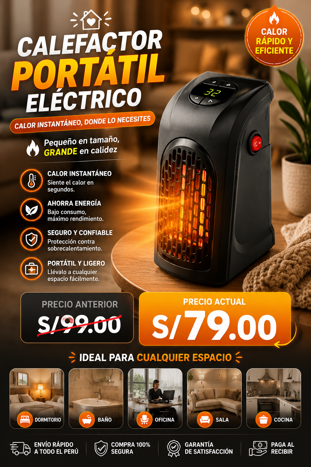 CALEFACTOR INALAMBRICO ELECTRICO