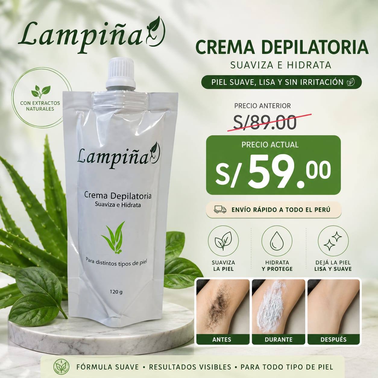 crema depiladora lampiña